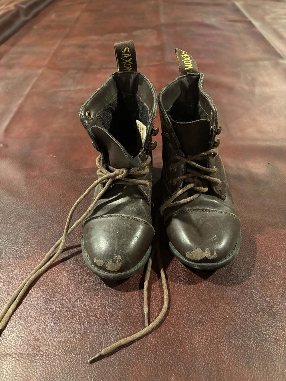 Saxon Childrens Lace Up Boots Size Childrens 11 Brown